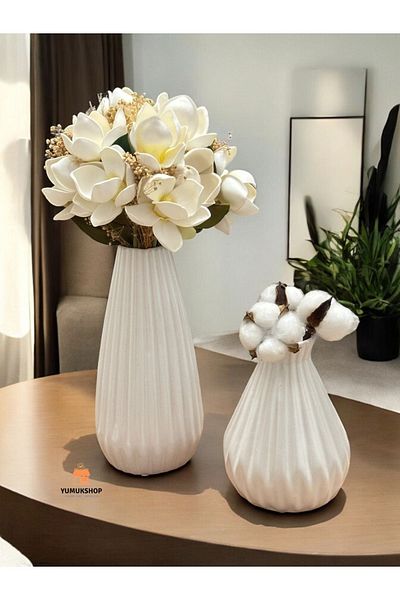 Carmen Soft Nordic Series Modern 2-Piece Vase Set - Luxury