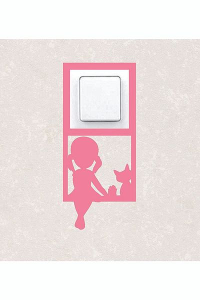 BLgrup 2111-p Laser Cut Wooden Switch Socket Frame Pink Single Kids Room