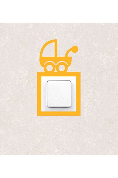 BLgrup 2112-s Laser Cut Wooden Switch Socket Frame Yellow Single Baby Room