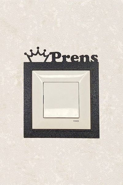 BLgrup Laser Cut Wooden Switch Socket Frame Black Single Prince 2116