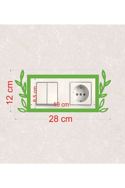 BLgrup 2115-y Laser Cut Wooden Switch Socket Frame Green Double Decorative