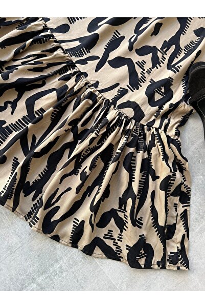 modabetce Γυναικείο φόρεμα με διπλό γιακά με λεπτομέρειες