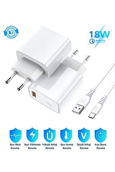 HANPORIUM Tecno Spark 10 Pro Uyumlu 18W 3.4A Type-C Ultra Hızlı Şarj Cihazı S...