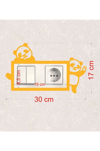 BLgrup 2119-s Laser Cut Wooden Switch Socket Frame Yellow Double Panda