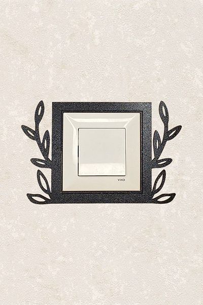 BLgrup 2114 Laser Cut Wooden Socket Frame Leaves Single Decorative