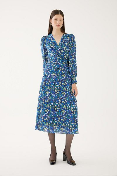 Exquise Double-breasted Blue Green Dress