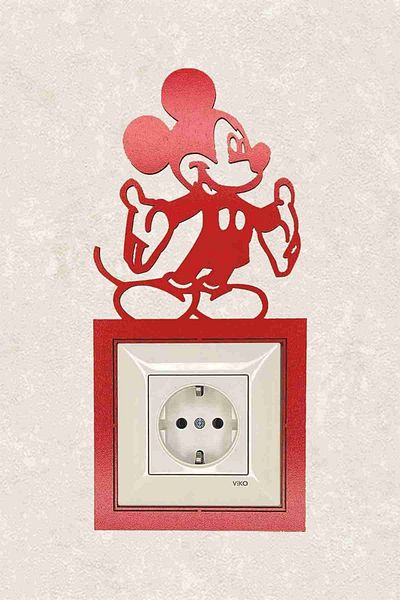 BLgrup 2120-k Laser Cut Wooden Switch Socket Frame Red Single Mouse