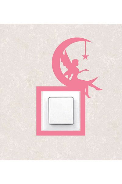 BLgrup 2123-p Laser Cut Wooden Switch Socket Frame Pink Single Moon Fairy