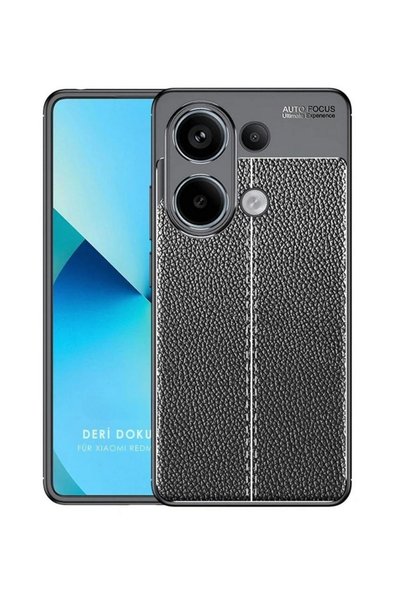 HANPORIUM جراب Poco M6 Pro من السيليكون بنمط جلدي - غطاء حماية فائق ممتص للصد...