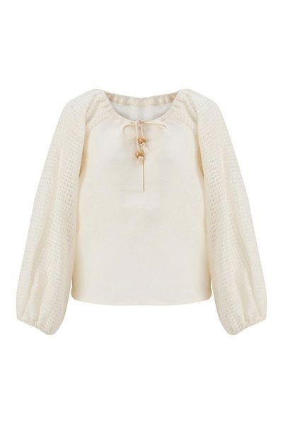 Exquise Woven Detailed Hand Blouse