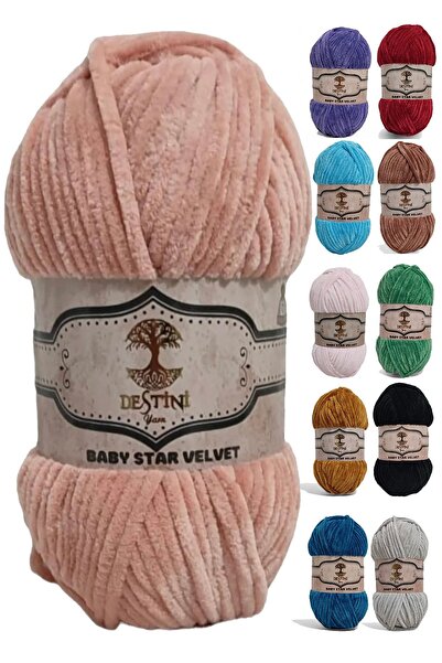 destini Velvet Knitting Thread 100 gr 120 Mt Baby Blanket, Cardigan, Poncho, ...