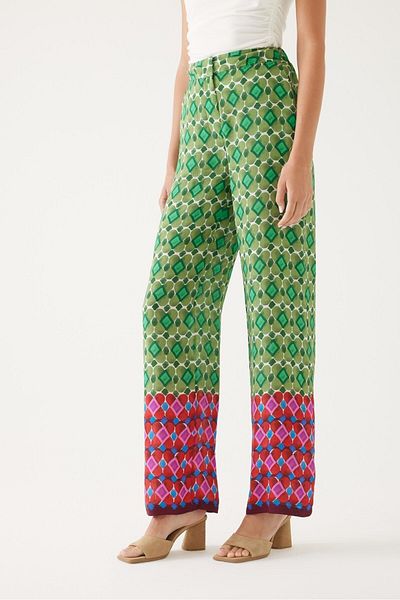 Exquise Colorful Viscose Straight Leg Trousers