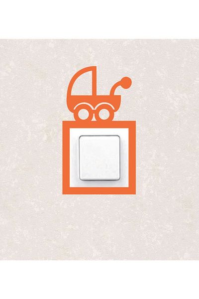 BLgrup 2112-t Laser Cut Wooden Switch Socket Frame Orange Single Baby Room