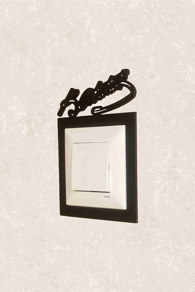 BLgrup 2152 Laser Cut Wooden Decorative Switch Socket Frame Single Ataturk Signature