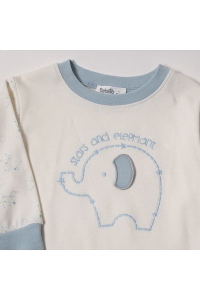 Bebetto Set de pijamale interlock din 2 piese - gri, 24 ani și model elefant F1359