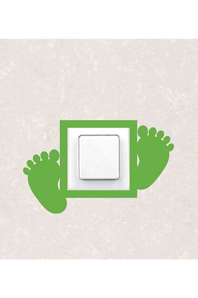 BLgrup 2113-y Laser Cut Wooden Switch Socket Frame Green Single Baby Room Feet