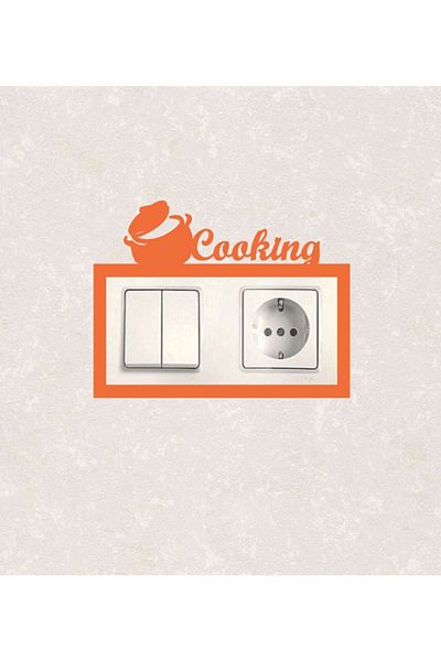 BLgrup 2106-t Laser Cut Wooden Switch Socket Frame Orange Double Cooking