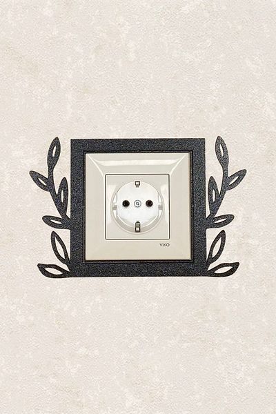 BLgrup 2114 Laser Cut Wooden Socket Frame Leaves Single Decorative