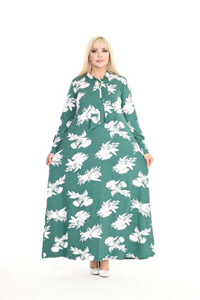 mami butik Φόρεμα Casual από βισκόζη χτενισμένο βαμβάκι - Μεγάλο μέγεθος μαύρο φόρεμα με γιακά με γραβάτα