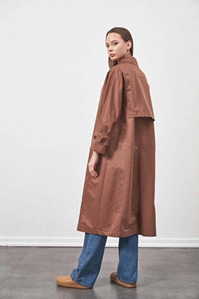 Mevra Oversize Trenchcoat  Ceket Kahve
