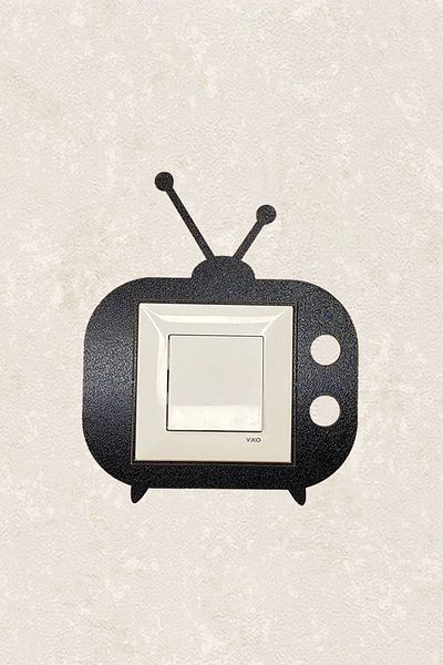 BLgrup 2127 Laser Cut Wooden Switch Socket Frame Black Single TV Room