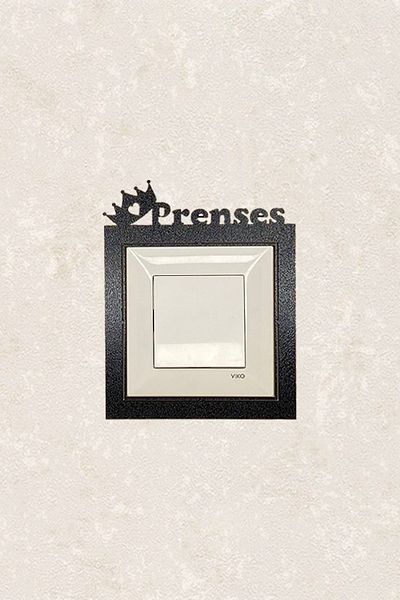 BLgrup 2117 Laser Cut Wooden Switch Socket Frame Black Single Princess