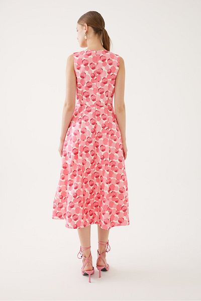 Exquise Pink Abstract Patterned Dress