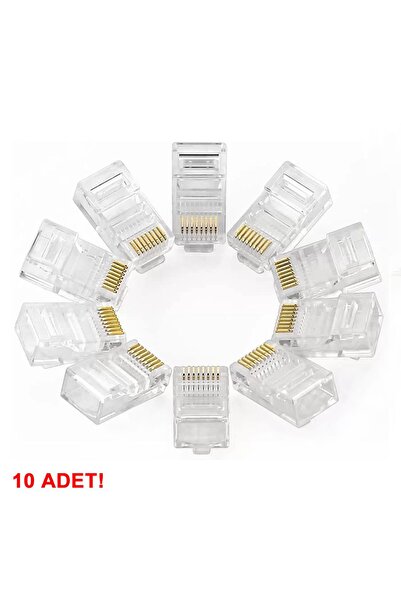 Genel Markalar 10 Adet 8P8C Plastik RJ45 Soket Ethernet Bağlantı Kablo Konnek...