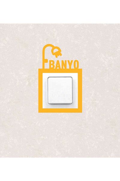 BLgrup 2102-s Laser Cut Wooden Switch Socket Frame Yellow Single Bathroom