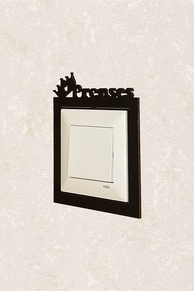 BLgrup 2117 Laser Cut Wooden Switch Socket Frame Black Single Princess