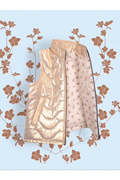 MoMMoKids Gold Sarı Çocuk Fermuarlı Şişme Puf Yelek