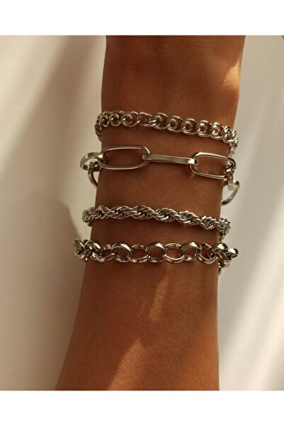 MagicStone سوار نسائي مكون من سلسلة فضية إيطالية