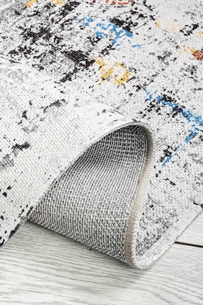 Oriente Home Modern Multirenk Yolluk Yıkanabilir Saçaklı Kaymaz Taban Kırmızı Şönil Koridor Halısı 7519