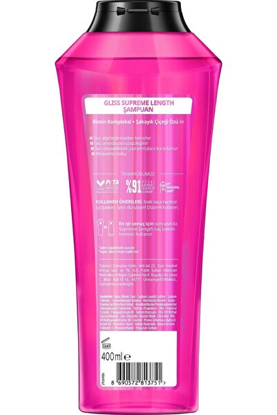 Gliss Supreme Length Uzun Saçlara Özel Şampuan 400 ml x 6 Adet