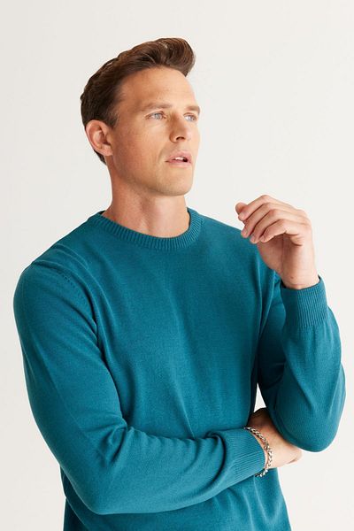 ALTINYILDIZ CLASSICS Herren-Strickpullover mit Rundhalsausschnitt – ölbeständig, pillingfrei, Standard-Passform