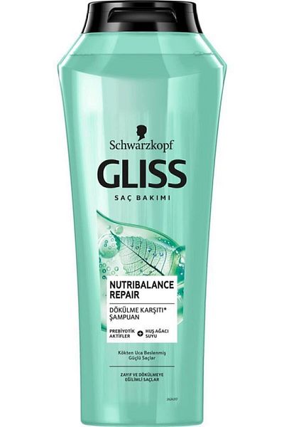 Gliss Nutribalance Repair Shampoo - With Prebiotic Actives and Birch Water 500 ml