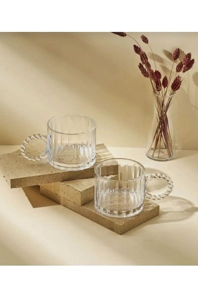 Bamboo Ringo Line 2-Piece Special Design - Mug Cup and Beaded Glass Mug