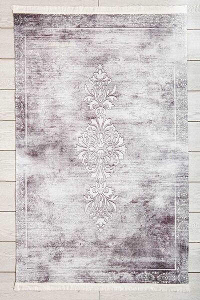 Oriente Home Mor Avangarde Halı Yıkanabilir Şönil Makina Halısı Saçaklı Kayma...