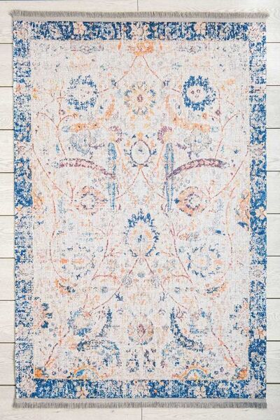 Oriente Home Klasik Halı Krem Yıkanabilir Dokuma Halısı Saçaklı Kaymaz Taban ...