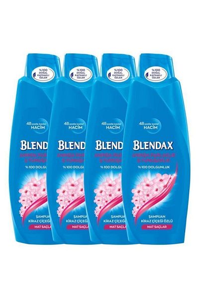 Blendax 500 Ml Shiny and Soft Shampoo with Cherry Blossom Extract - X 4 Pieces