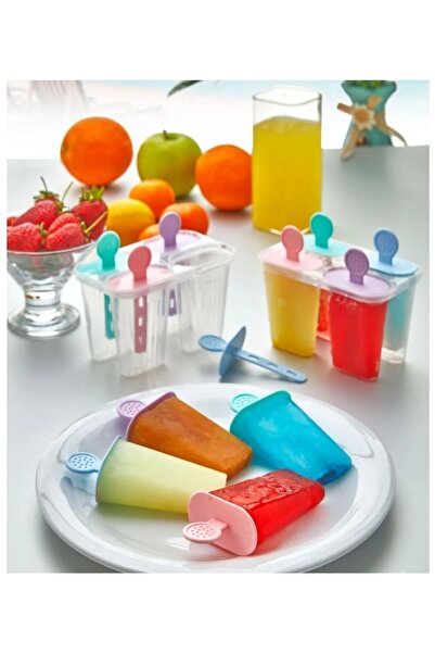 Genel Markalar 4'lü Meybuz Ve Dondurma Kalıbı Silikonlu Plastik 10 x 10 Silikon