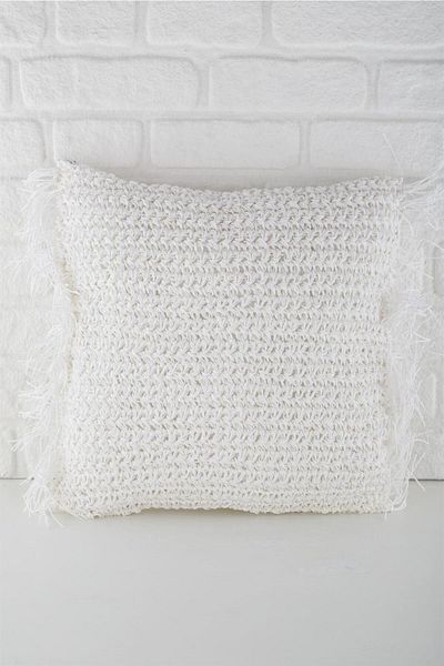 ANJEAHOME Κάλυμμα μαξιλαριού Tansen 45x45 cm - Χειροποίητο πλεκτό από σχοινί από χαρτί
