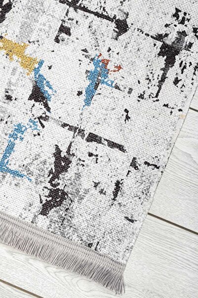 Oriente Home Modern Multirenk Yolluk Yıkanabilir Saçaklı Kaymaz Taban Kırmızı Şönil Koridor Halısı 7519