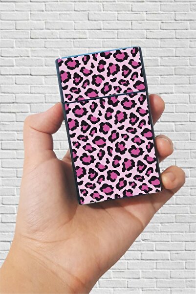 SARANG Pembe Leopar Baskılı Standart Sigara Tabakası Kutusu