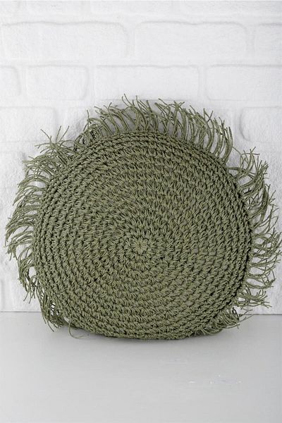 ANJEAHOME 45X45 cm Simra Throw Pillow Cover - Paper Thread Hand Knitted