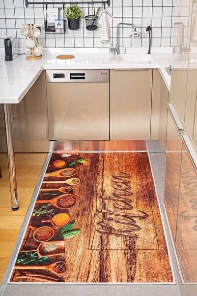 Oriente Home Figürlü Kahverengi Kaymaz Taban Dijital Baskı Yıkanabilir Kadife...