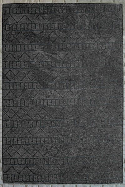 Lorente Home Moreno Viskon Dokuma Halı Kaymaz Taban Yıkanabilir Antrasit Kori...