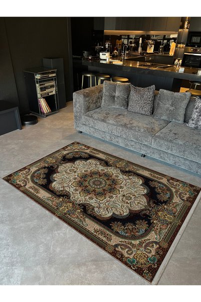 Rugs Modern Halı Turquoise Detailed Ethnic Series Modern Decorative Carpet in...