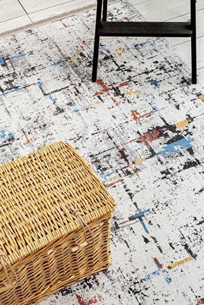 Oriente Home Modern Multicolor Runner Washable Fringed Non-Slip Base Red Chenille Hallway Carpet 7519