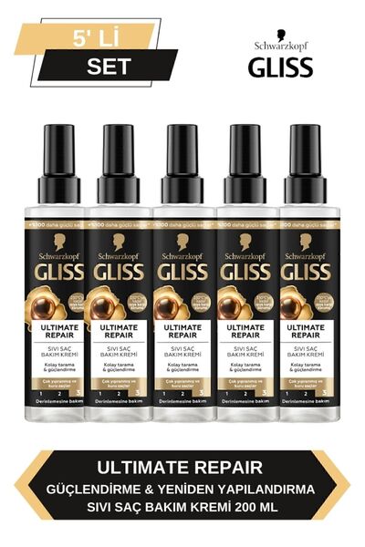 Gliss Ultimate Repair Sıvı Saç Kremi 200ml x 5'li Set